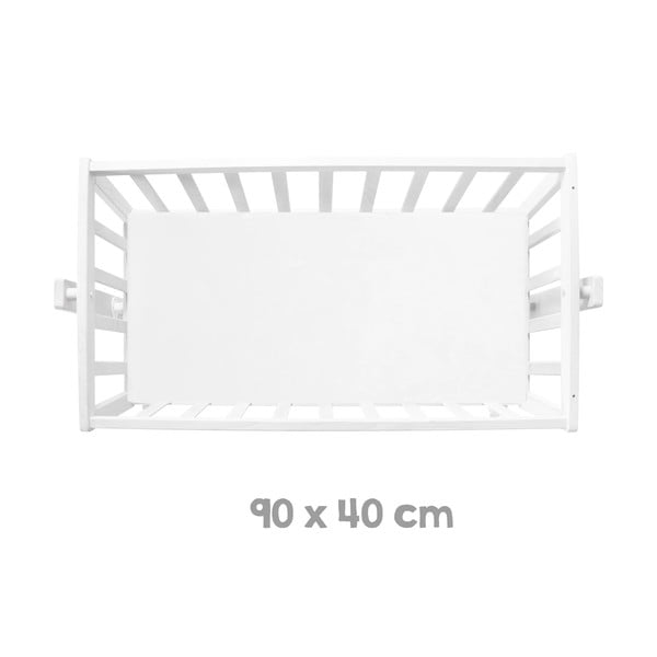 Bílá kolébka na kolečkách s nebesy 40x90 cm Little stars – Roba-image-3