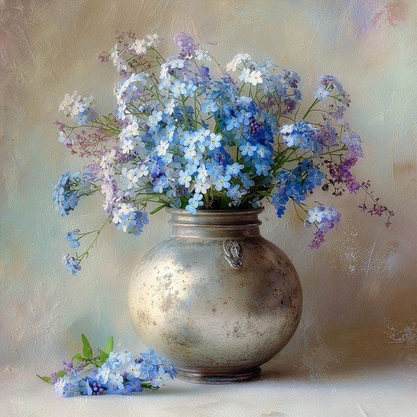 Tištěný obraz na plátně 32x32 cm Forget-me-not – Styler