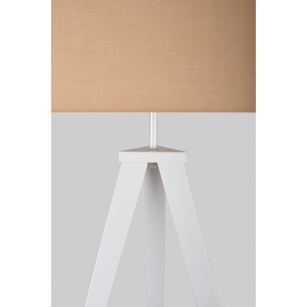 Stojací lampa s bílými kovovými nohami a béžovým stínidlem Bonami Essentials Kiki-image-2