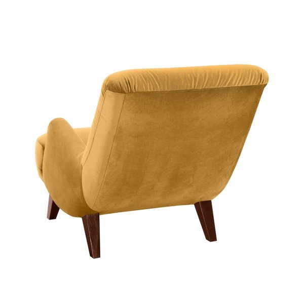 Žluté křeslo s hnědými nohami Max Winzer Brandford Suede-image-2