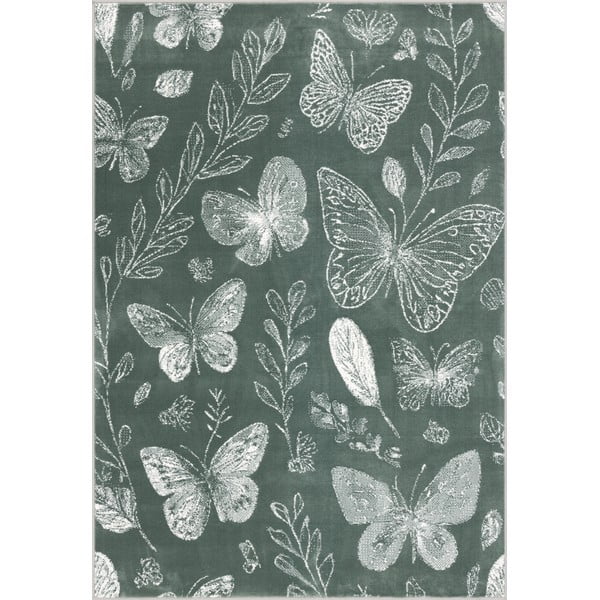Zelený dětský koberec 133x190 cm Dreamy Butterflies – FD