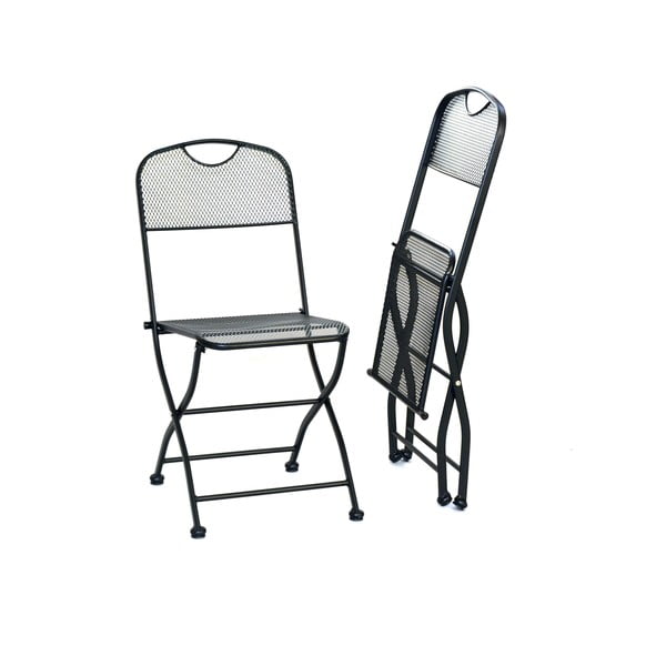 Černá kovová zahradní židle - Rojaplast-image-1