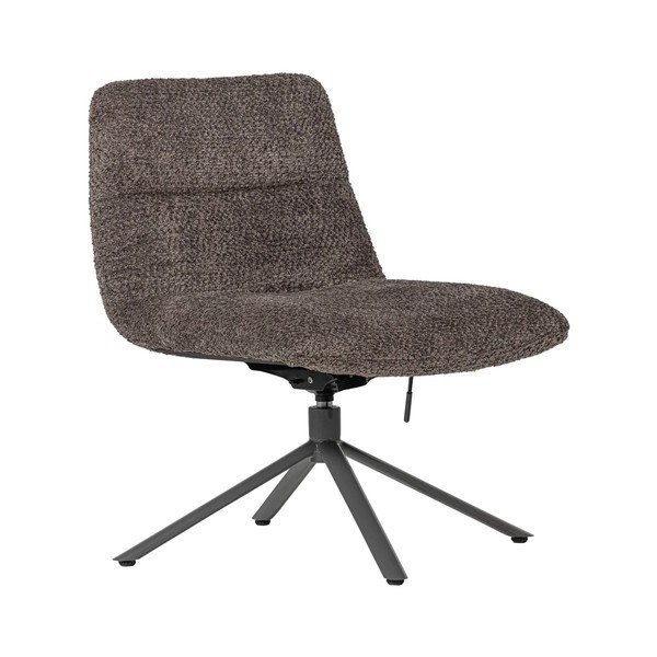 Hnědé otočné křeslo z textilie bouclé Soren – WOOOD