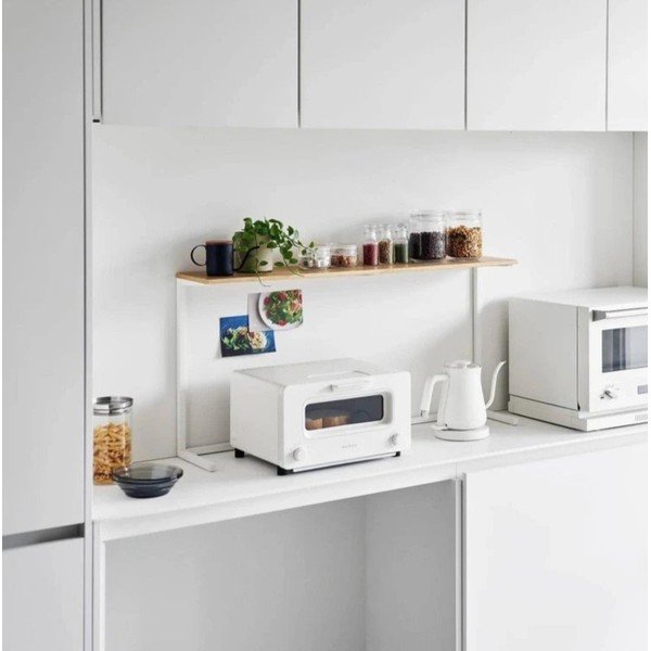 Bílá/v přírodní barvě dřevěná přídavná polička 28,5x8,5 cm Tower – YAMAZAKI-image-1