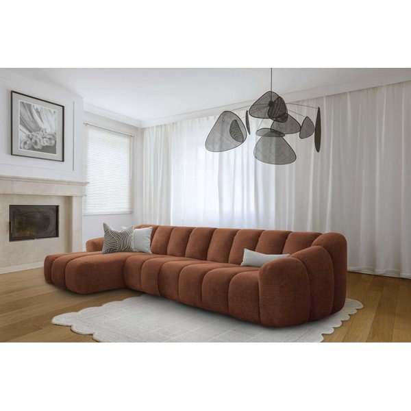 Rohová pohovka v terakotové barvě (levý roh/s lenoškou) Shell – Miuform-image-2