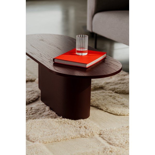 Vínový konferenční stolek s deskou v dubovém dekoru 50x115 cm Looi – noo.ma-image-4