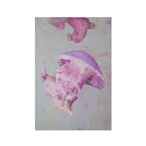 Ručně malovaný obraz v rámu z borovicového dřeva Mauro Ferretti Medusa Purple, 80 x 120 cm