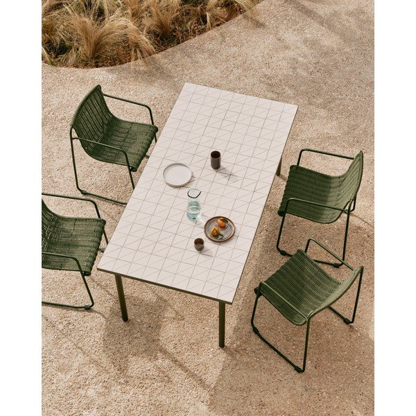 Ocelový zahradní jídelní stůl 91x182 cm Maurina – Kave Home-image-3