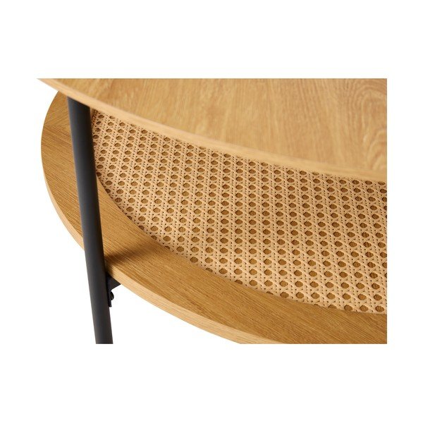 Kulatý konferenční stolek v dekoru dubu v přírodní barvě ø 80 cm Pensacola – Unique Furniture-image-2