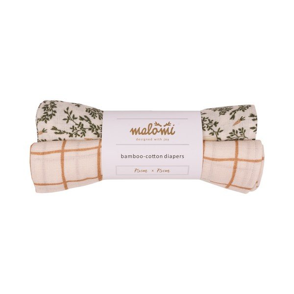Bambusové pleny 2 ks Green Floral – Malomi Kids-image-2