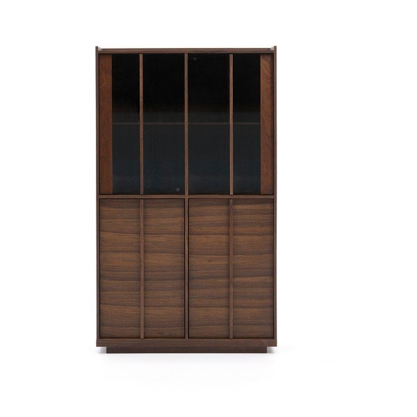 Hnědá vitrína v dekoru ořechu 100x170x40 cm Onix – Kave Home