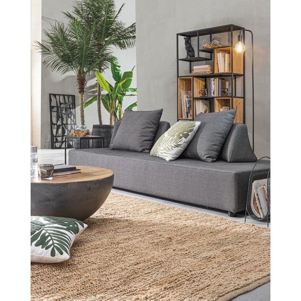 Šedý/v přírodní barvě kovový kulatý konferenční stolek ø 90 cm Lancaster – Bizzotto-image-3