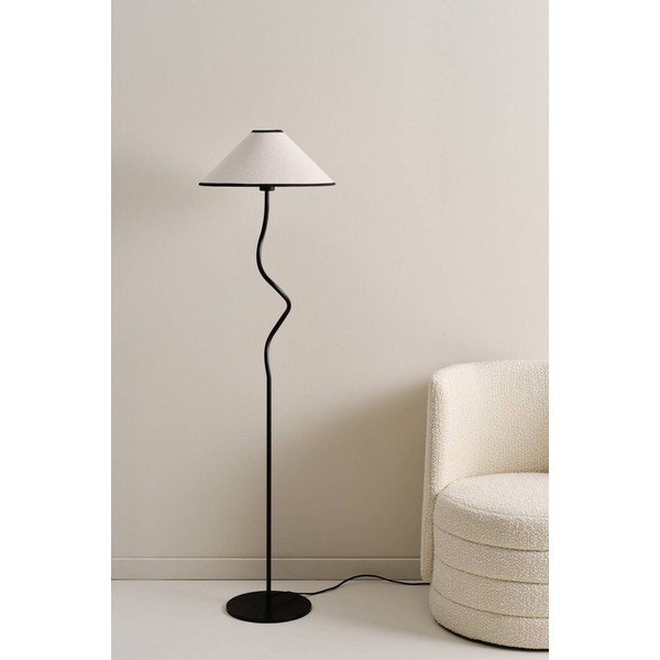 Bílá/černá látková stmívatelná stojací lampa (výška 148 cm) Juliet – Jotex-image-2