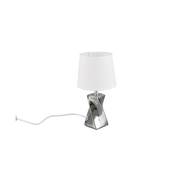 Stolní lampa ve stříbrné barvě s textilním stínidlem (výška 28 cm) Abeba – Trio