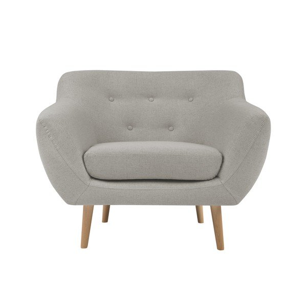 Krémové křeslo se světlými nohami Mazzini Sofas Sicile