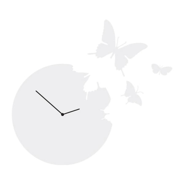 Designové hodiny Butterfly White, 40 cm