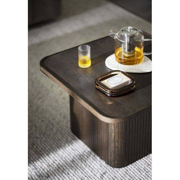 Tmavě hnědý konferenční stolek v dekoru dubu ø 60 cm Sullivan – Rowico-image-1