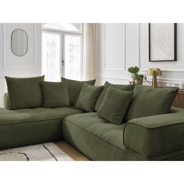 Zelená žinylková rohová pohovka (levý roh/do L) Whesley – Bobochic Paris-image-4