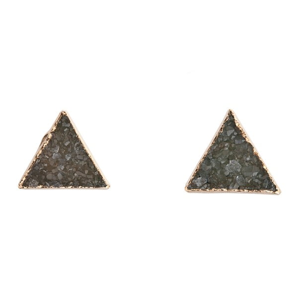 Náušnice z nazelenalých ametystových trojúhelníků Decadorn