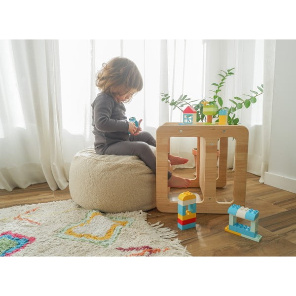 Béžový dětský puf z textilie bouclé Cream – Really Nice Things-image-1