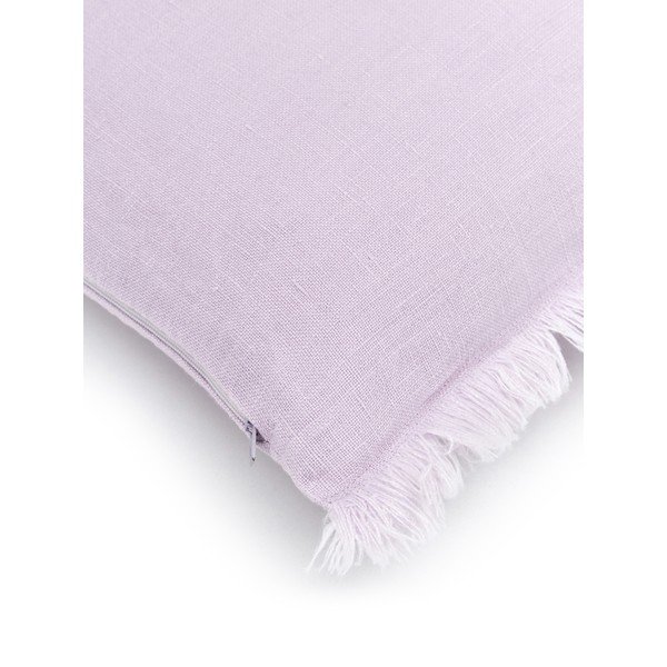 Růžový lněný dekorativní povlak na polštář Westwing Collection Luana, 50 x 50 cm-image-1