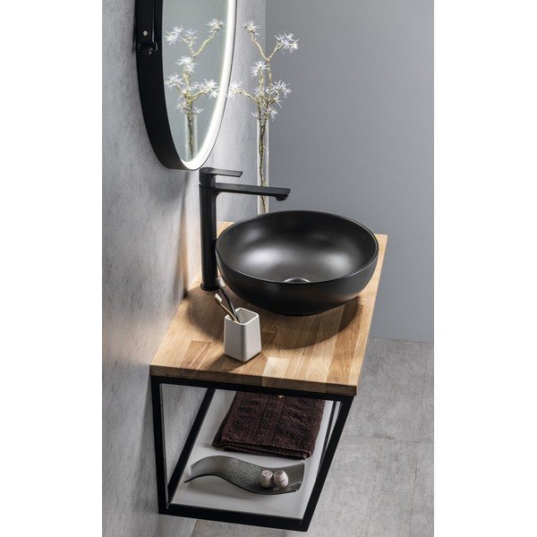 Matně černá stojánková umyvadlová baterie Pax – Sapho-image-3