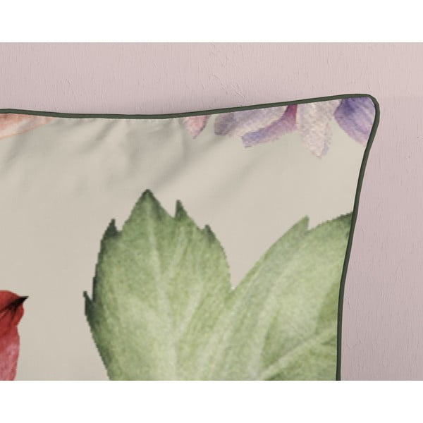 Béžové povlečení na jednolůžko/prodloužené z bavlněného saténu 140x220 cm Fiori – Descanso-image-3