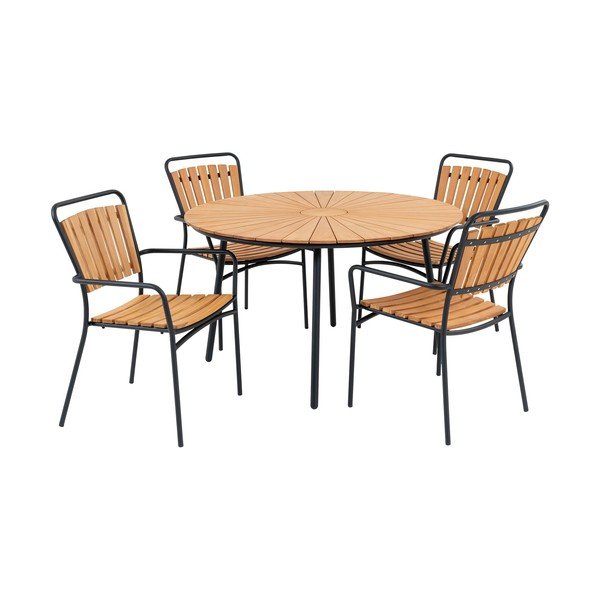 Zahradní jídelní set v přírodní barvě pro 4 Cleveland – House Nordic