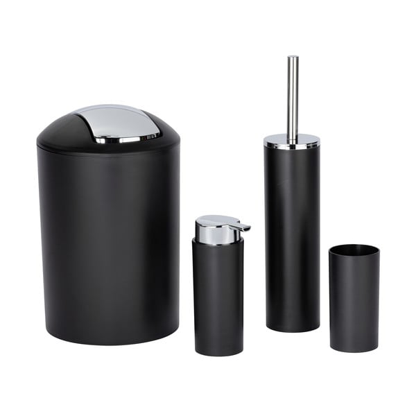 Černá plastová sada doplňků do koupelny Calvo – Wenko