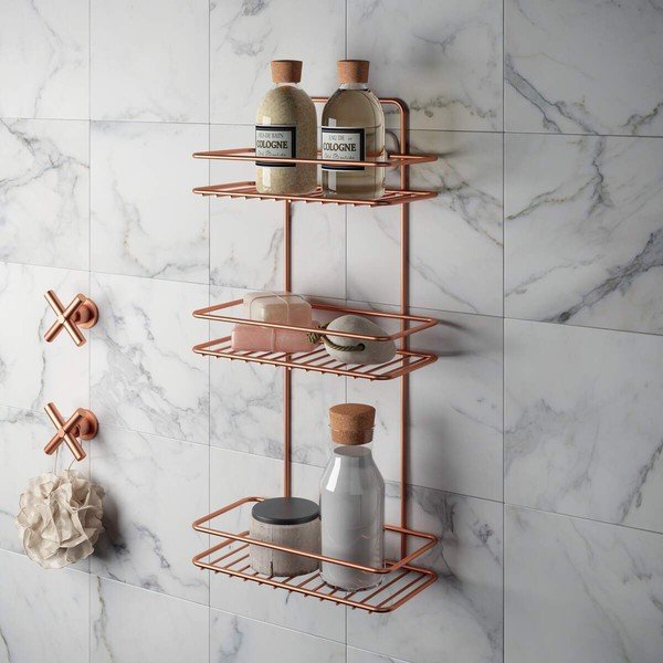 Koupelnová polička s třemi patry Metaltex Copper-image-1