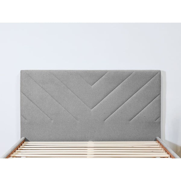 Světle šedá čalouněná dvoulůžková postel s roštem 160x200 cm Romane – Bobochic Paris-image-3