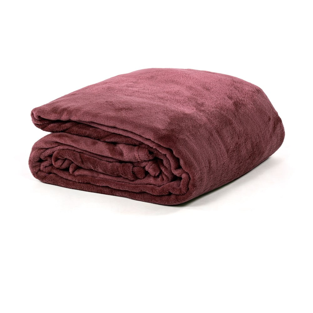 Vínový přehoz z mikroplyše na dvoulůžko 180x220 cm Cosy – Tiseco Home Studio