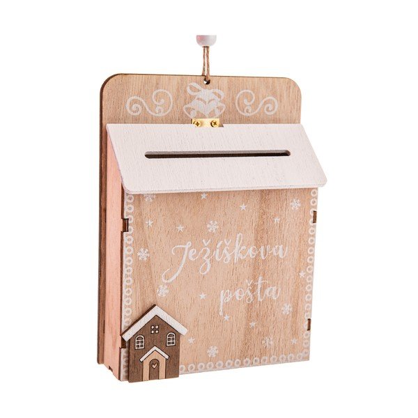 Dřevěná závěsná vánoční dekorace 17 cm Dopis Pro Ježíška – Dakls