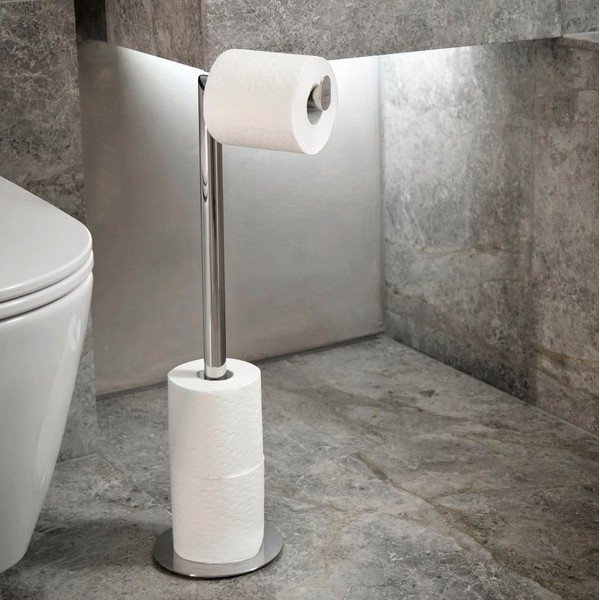 Kovový stojan na toaletní papír v leskle stříbrné barvě EasyStore Luxe – Joseph Joseph-image-3