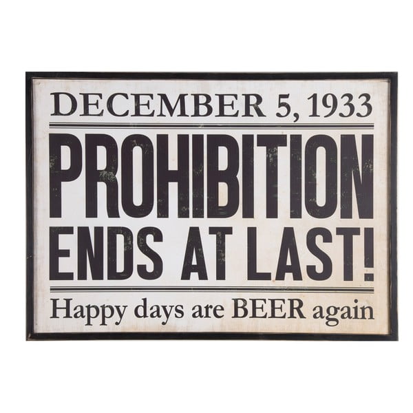 Nástěnná retro cedule Novita Prohibition