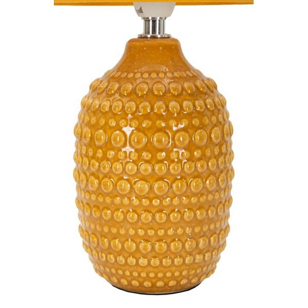 Keramická stolní lampa v hořčicové barvě s textilním stínidlem (výška 30,5 cm) Points – Mauro Ferretti-image-3