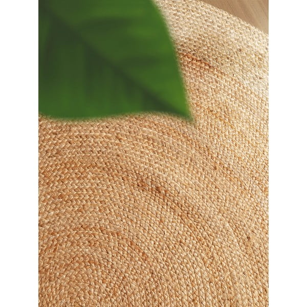 Oboustranný/ručně tkaný jutový kulatý koberec v přírodní barvě ø 200 cm Jutta Gold – Hanse Home-image-3
