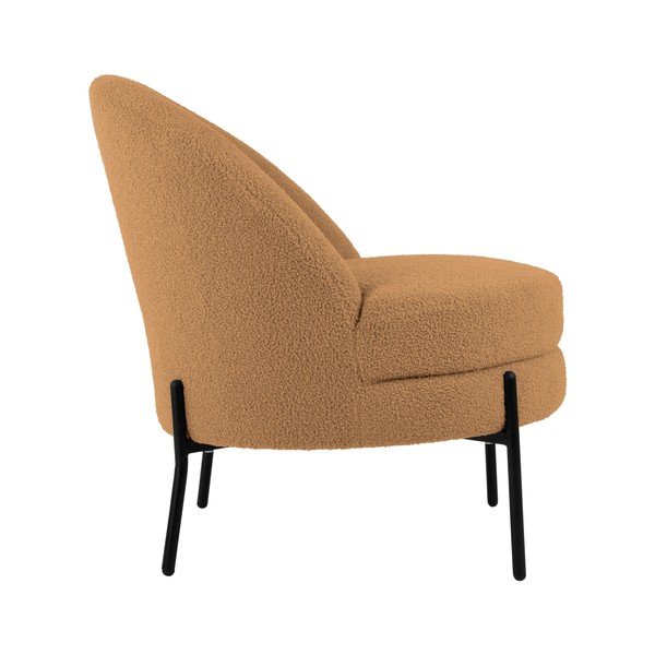 Světle hnědé křeslo z textilie bouclé Noble – Leitmotiv-image-3