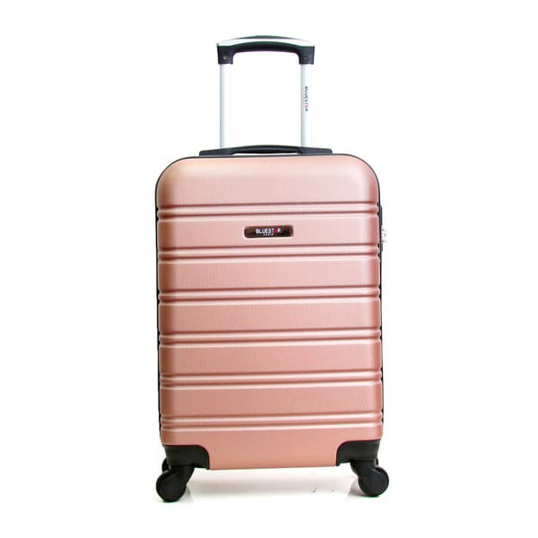 Světle růžový cestovní kufr na kolečkách BlueStar Bilbao, 35 l