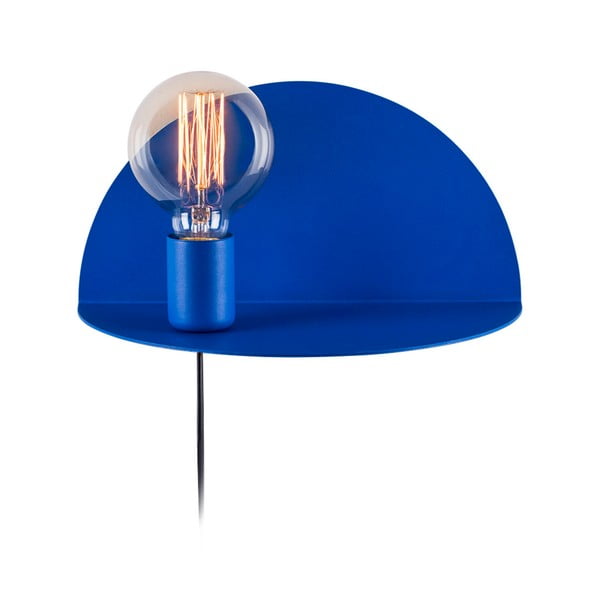 Modrá nástěnná lampa s poličkou Homemania Decor Shelfie Anna