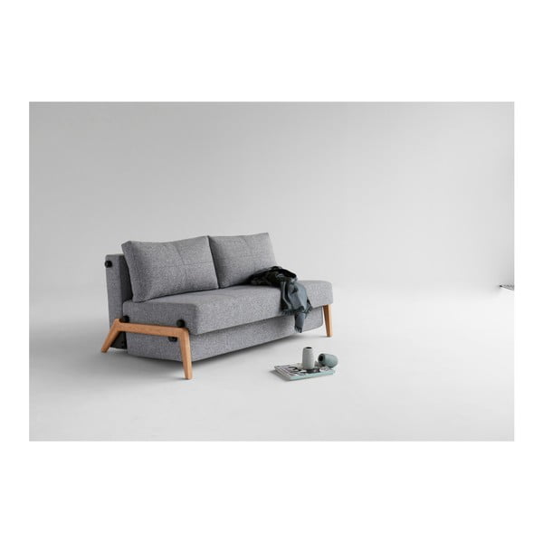 Šedá rozkládací pohovka Innovation Cubed Wood Twist Granite, 96 x 147 cm-image-3