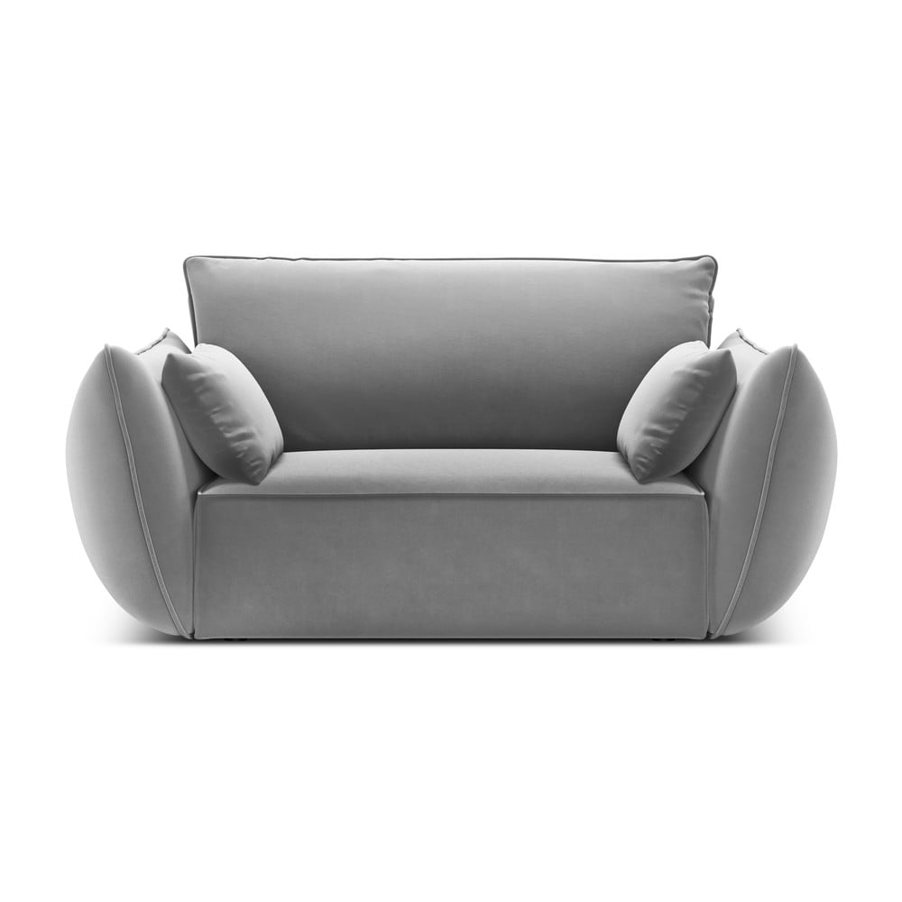 Světle šedé sametové křeslo Vanda – Mazzini Sofas