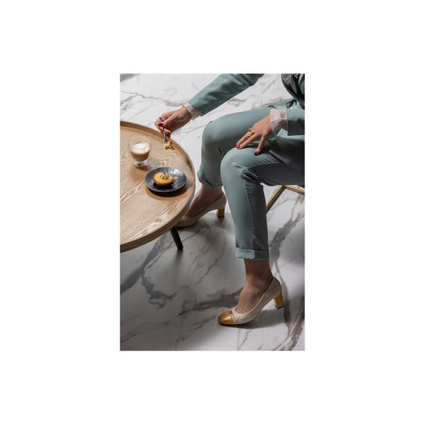 Béžovo-černý konferenční stolek WOOOD Mesa, ø 78 cm-image-3