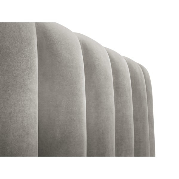 Světle šedá čalouněná dvoulůžková postel s úložným prostorem s roštem 180x200 cm Kelp – Micadoni Home-image-4