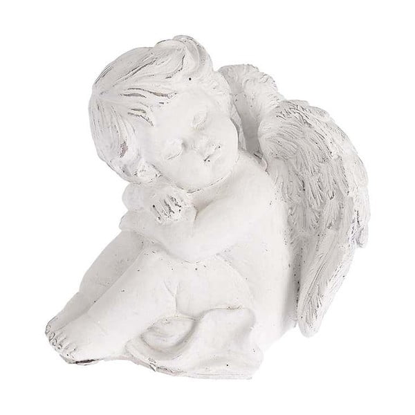 Keramický andílek, 17x18 cm, bílý