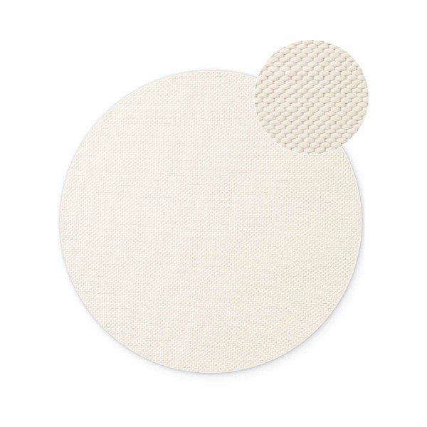 Krémový ručně tkaný vlněný kulatý koberec ø 160 cm Lyon Beans – Elle Decoration