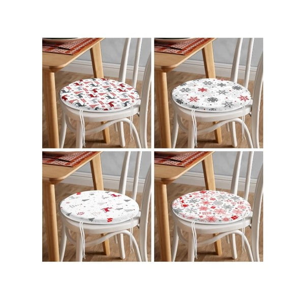 Podsedáky v sadě 4 ks s vánočním motivem ø 40 cm Snowflakes – Mila Home-image-4