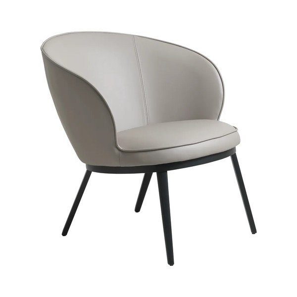 Šedobéžové křeslo z imitace kůže Gain – Unique Furniture