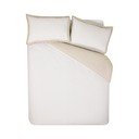 Bílé/béžové povlečení na jednolůžko 135x200 cm Oxford Pinstripe – Catherine Lansfield