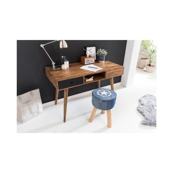 Pracovní stůl z masivního sheeshamového dřeva Skyport REPA, 117 x 60 cm-image-3